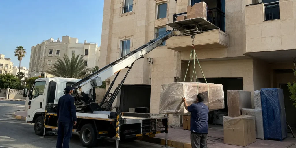 نقل عفش مع ونش في الكويت